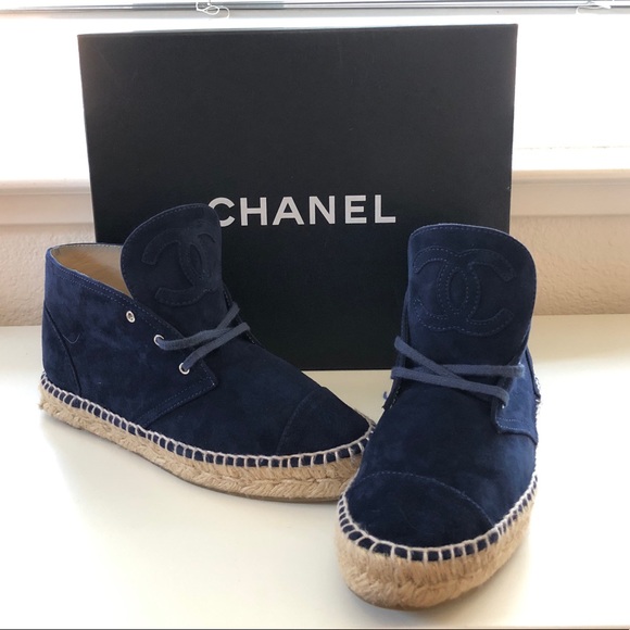chanel espadrilles navy